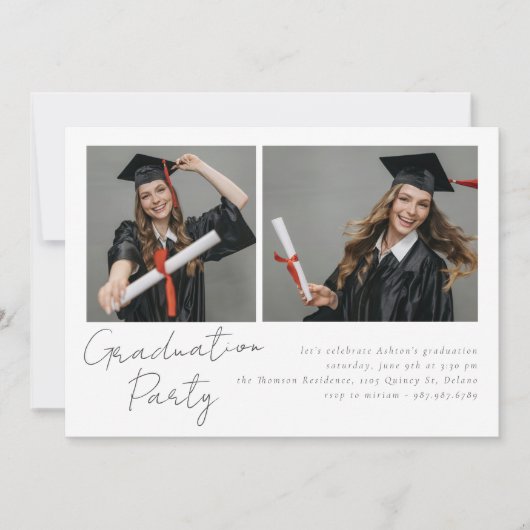 2枚の写真のコラージュモダンデザイン 招待状 (正面)