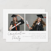 2枚の写真のコラージュモダンデザイン 招待状 (正面/裏面)