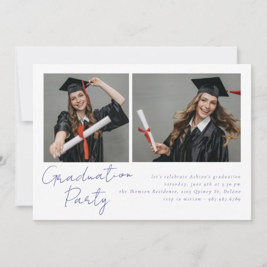 2枚の写真のコラージュモダンデザイン 招待状 (正面)