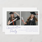 2枚の写真のコラージュモダンデザイン 招待状 (正面/裏面)