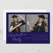 2枚の写真のコラージュモダンデザイン 招待状 (正面/裏面)