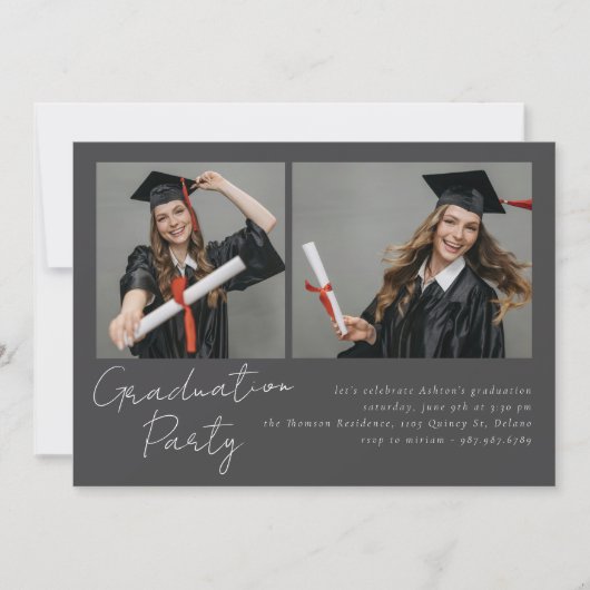 2枚の写真のコラージュモダンデザイン 招待状 (正面)