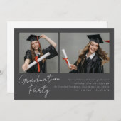 2枚の写真のコラージュモダンデザイン 招待状 (正面/裏面)