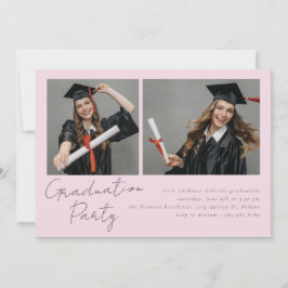 2枚の写真のコラージュモダンデザイン 招待状