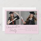 2枚の写真のコラージュモダンデザイン 招待状 (正面/裏面)