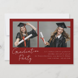 2枚の写真のコラージュモダンデザイン 招待状