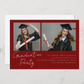 2枚の写真のコラージュモダンデザイン 招待状 (正面/裏面)