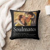 2枚の写真のソウルメイト 黒と白 クッション (ブランケット)