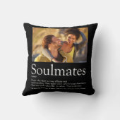 2枚の写真のソウルメイト 黒と白 クッション (裏面)