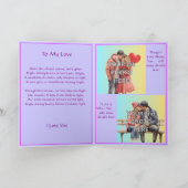 2枚の写真のバレンタインデー輝くハートの愛の詩を追加 カード (内部)