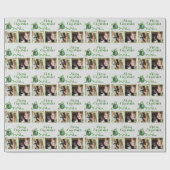 2枚の写真のパーソナライズされたクリスマス ラッピングペーパー (フラット)