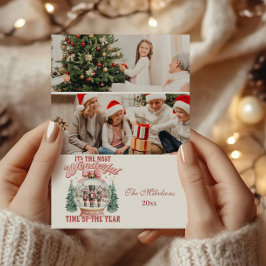 2枚の写真のピンクのくるみ割り人形クリスマスの不思議な世界のグローブ シーズンカード