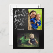 2枚の写真の中で、チャルクボードが最も幸せな季節 ポストカード (正面/裏面)