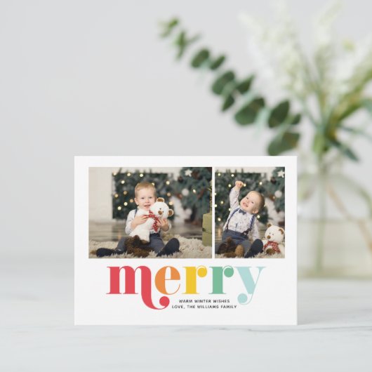 2枚の写真の中の非常にメリーなクリスマスギャラリー シーズンポストカード (スタンド正面)