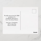 2枚の写真の卒業のスクリプト 箔招待状ポストカード (裏面)