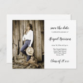 2枚の写真の卒業式が日付を保存 案内ポストカード (正面/裏面)