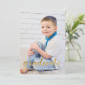 2枚の写真の卒業発表のスクリプト 招待状 (スタンド正面)