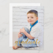 2枚の写真の卒業発表のスクリプト 招待状 (正面/裏面)