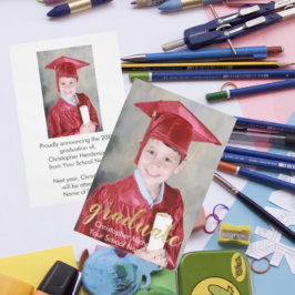 2枚の写真の卒業発表のスクリプト 招待状