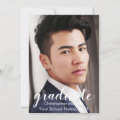 2枚の写真の卒業発表のスクリプト 招待状 (正面)