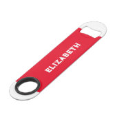 2枚の写真の名前イニシャル白い赤 スピード栓抜き (正面アングル)