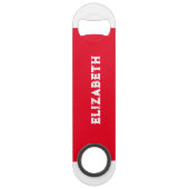 2枚の写真の名前イニシャル白い赤 スピード栓抜き (正面)