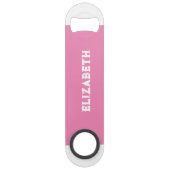 2枚の写真の名前イニシャル白ピンク スピード栓抜き (正面)