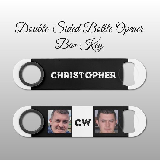 2枚の写真の名前イニシャル白 スピード栓抜き