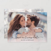 2枚の写真の変更日結婚付の作成 ポストカード (正面/裏面)