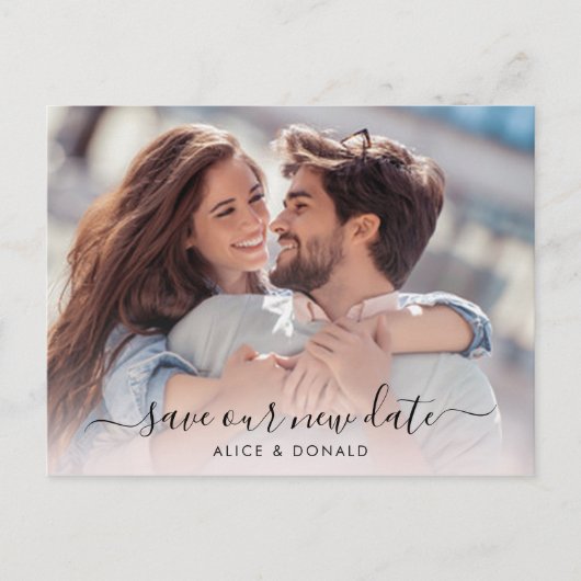 2枚の写真の変更日結婚付の作成 ポストカード (正面)