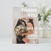 2枚の写真の大きはっきりしたさと結婚サンキューカード 招待状 (スタンド正面)