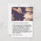 2枚の写真の大きはっきりしたさと結婚サンキューカード 招待状 (裏面)