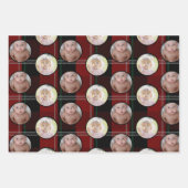 2枚の写真の家族の写真のクリスマス ラッピングペーパーシート (正面2)