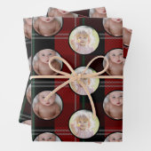 2枚の写真の家族の写真のクリスマス ラッピングペーパーシート (インサイチュ)