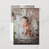 2枚の写真の誕生のお知らせ サンキューカード (正面/裏面)