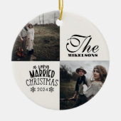 2枚の写真は非常にクリスマス結婚した セラミックオーナメント (正面)