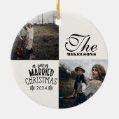 2枚の写真は非常にクリスマス結婚した セラミックオーナメント (裏面)