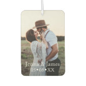 2枚の写真をパーソナライズユニーク記念日 カーエアーフレッシュナー (正面)