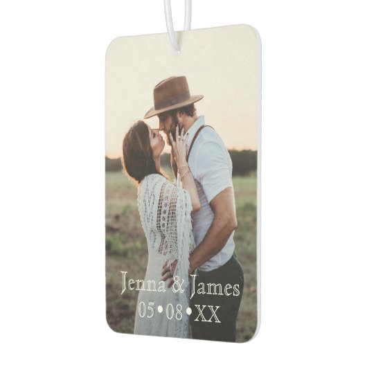 2枚の写真をパーソナライズユニーク記念日 カーエアーフレッシュナー (左)