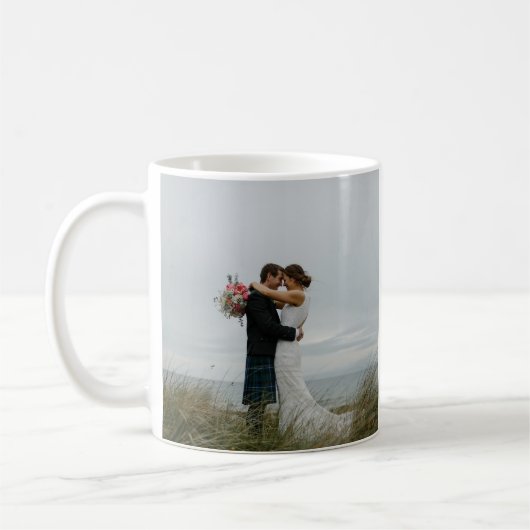 2枚の写真を一緒に初めてのクリスマスを作成 コーヒーマグカップ (左)