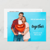 2枚の写真を一緒に移動しましパーソナライズされたた 案内ポストカード (正面/裏面)