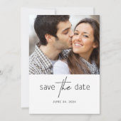 2枚の写真を使ったシンプルな結婚式の「Save The Date」 セーブザデート (正面)