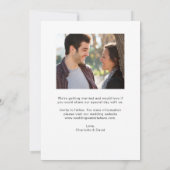 2枚の写真を使ったシンプルな結婚式の「Save The Date」 セーブザデート (裏面)