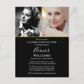 2枚の写真を使った人生の祝い・追悼式の招待状 案内ポストカード (正面)