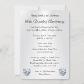 2枚の写真を使った、オーダーメイドのダイヤモンド・アニバーサリー・招待状 招待状 (裏面)