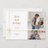 2枚の写真を使った「Live for Today」ホリデーカード シーズンカード (正面)