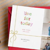 2枚の写真を使った「Live for Today」ホリデーカード シーズンカード