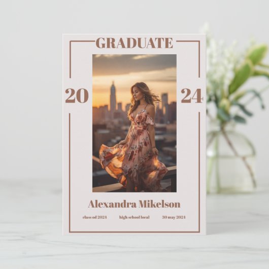 2枚の写真を大学院写真卒業の発表 招待状 (スタンド正面)