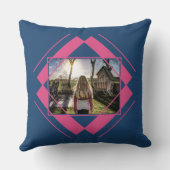 2枚の写真を幾何学的パターン装飾用クッション クッション (裏面)