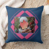 2枚の写真を幾何学的パターン装飾用クッション クッション (ブランケット)